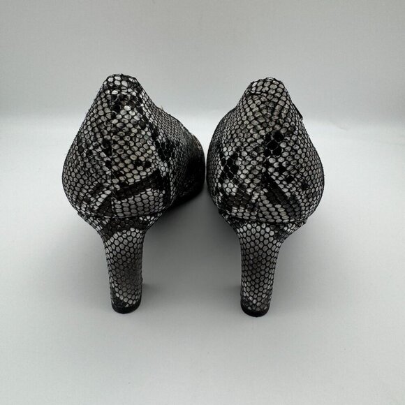 Vionic Leather Pointed Toe Pumps Mia Snake Size 8.5 Heels Black Gray Bold - Picture 6 of 7